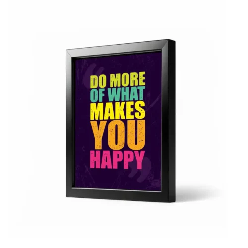 HAPPY Framed 4x6 Inch Motivational Quote Posters – Desk Frame for Office, Study & Gifts