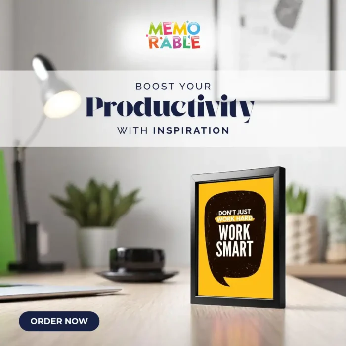 WORK SMART Framed 4x6 Inch Motivational Quote Posters – Desk Frame for Office, Study & Gifts - Image 2