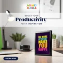 HAPPY Framed 4x6 Inch Motivational Quote Posters – Desk Frame for Office, Study & Gifts