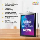 RIGHT TIME Framed 4x6 Inch Motivational Quote Posters – Desk Frame for Office, Study & Gifts