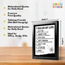 7 RULES OF LIFE Framed 4x6 Inch Motivational Quote Posters – Desk Frame for Office, Study & Gifts