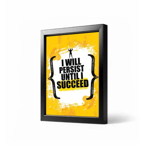 SUCCEED Framed 4x6 Inch Motivational Quote Posters – Desk Frame for Office, Study & Gifts