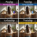Motivational Posters Set of 7 with 1 Black Frame – 4x6 Inch Tabletop Quote Prints – Interchangeable Daily Inspiration for Office Desk, Study Table, Gifts, and Home Decor